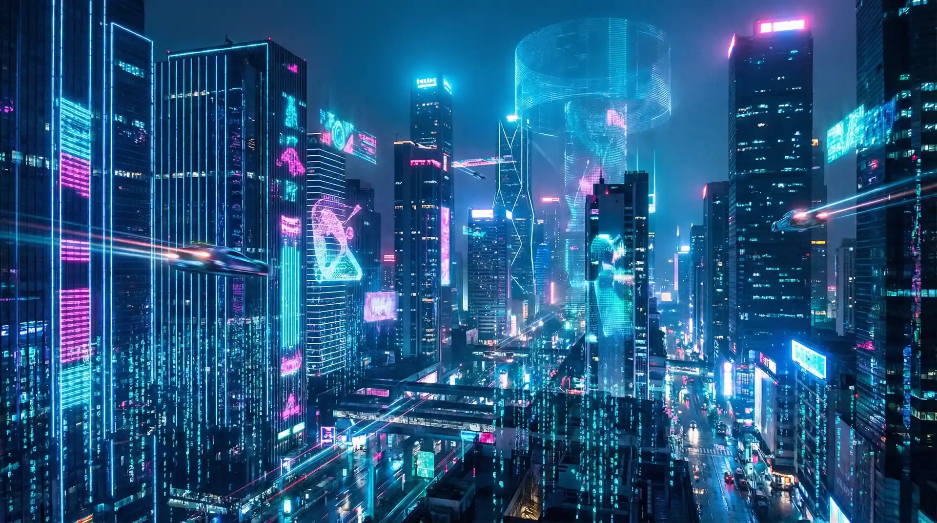 188体育 - 赛博朋克报纸都市夜景